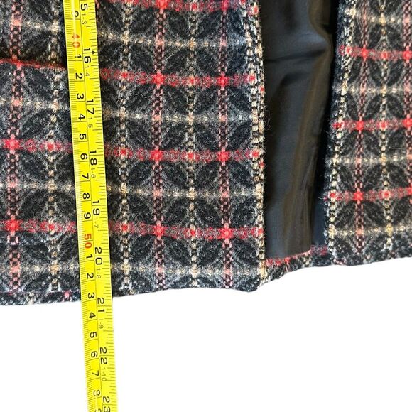Pendleton Wool Cashmere Red Gray Open Front Cropped Blazer Jacket Womens Plus 16 - Picture 5 of 5